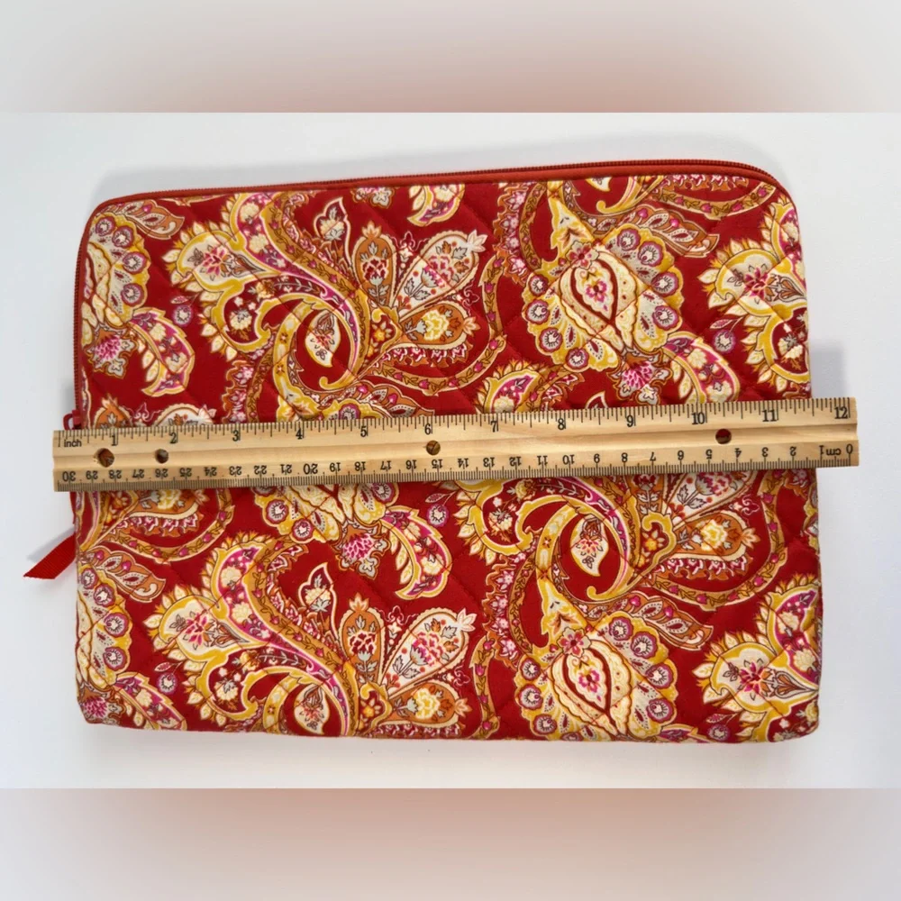 Orange Paisley Print Cotton Laptop/ Tablet Case Raymond Waites NWOT
